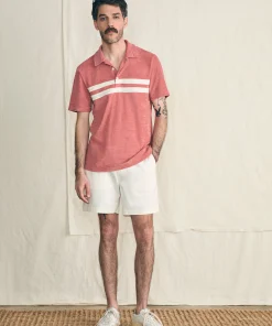 Clearance Cabana Towel Terry Surf Stripe Polo Shirt - Polo Shirts