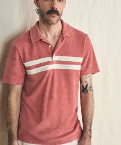 Clearance Cabana Towel Terry Surf Stripe Polo Shirt - Polo Shirts