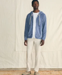 Fashion Cabana Towel Terry Zip Hoodie - Hoodies & Sweatshirts