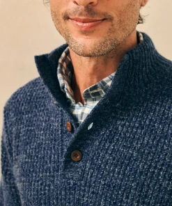 Online Cashmere Wool Quarter Button Sweater - Sweaters