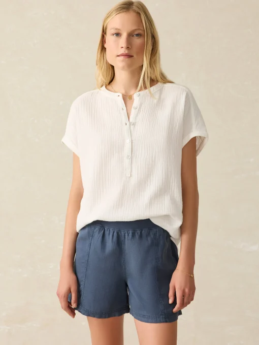 New Dream Cotton Gauze Desmond Top - Women Shirts & Tops