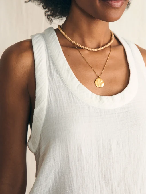 Fashion Dream Cotton Gauze Scoop Neck Tank - Women Shirts & Tops