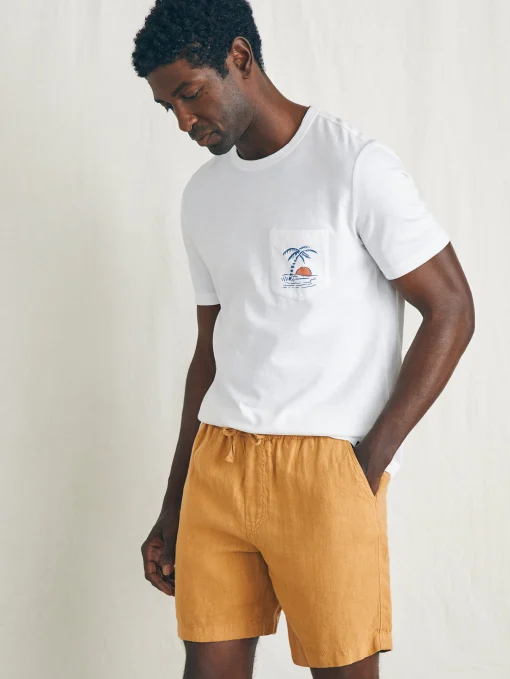 Discount Essential Linen Short (6.5" Inseam) - Shorts