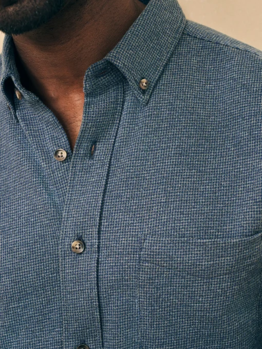 Outlet Houndstooth Knit Shirt - Shirts