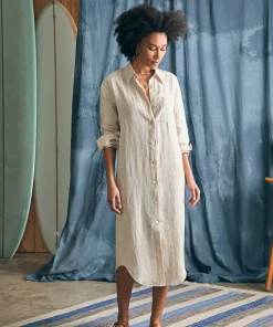 Sale Laguna Linen Midi Dress - Women Dresses