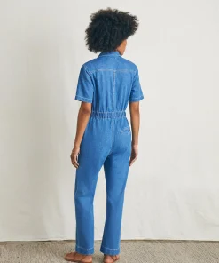 New Linen Denim Jumpsuit - Women Dresses|Overalls & Jumpsuits