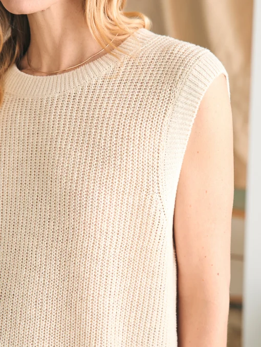 Hot Miramar Linen Muscle Tank - Women Sweaters