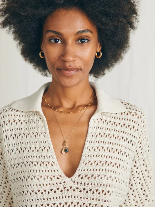 Online Nusa Crochet Polo Sweater - Women Sweaters