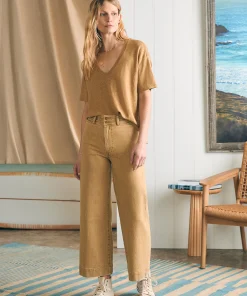 Fashion Oceanside Linen V-Neck Tee - Women T-Shirts