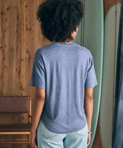 Hot Oceanside Linen V-Neck Tee - Women T-Shirts