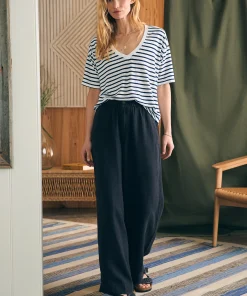 Online Oceanside Linen V-Neck Tee - Women T-Shirts