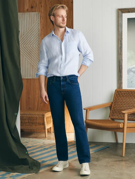 Hot Organic Cotton Slim Straight Denim (32" Inseam) - Pants