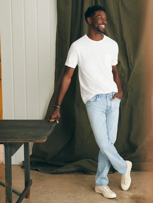 Hot Organic Cotton Slim Straight Denim (32" Inseam) - Pants