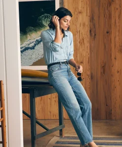 Discount Organic Cotton Slim Straight Denim - Women Pants|Jeans