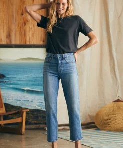 Hot Organic Cotton Slim Straight Ankle Denim - Women Pants|Jeans