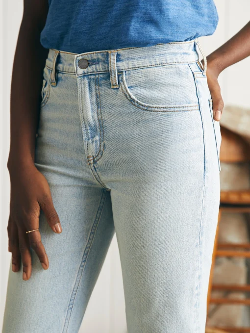 Sale Organic Cotton Slim Straight Ankle Denim - Women Pants|Jeans