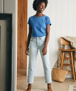 Sale Organic Cotton Slim Straight Ankle Denim - Women Pants|Jeans