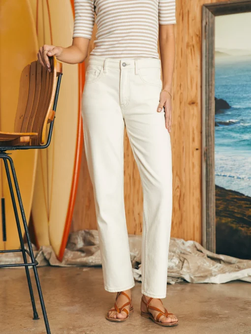 Best Organic Cotton Slim Straight Ankle Denim - Women Pants|Jeans