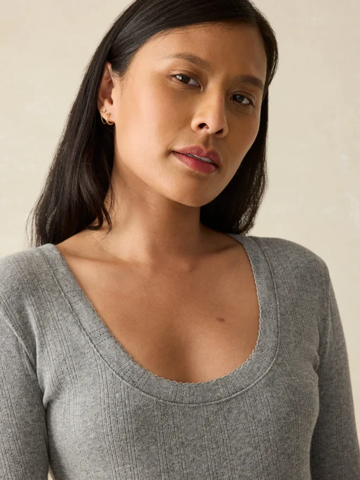 Hot Pacific Pointelle Scoop Neck - Women T-Shirts
