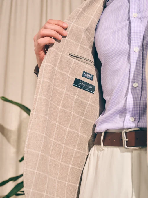 Clearance Reserve Linen Yarn Dyed Blazer - Blazers