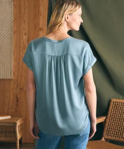 Clearance Sandwashed Silk Desmond Top - Women Shirts & Tops