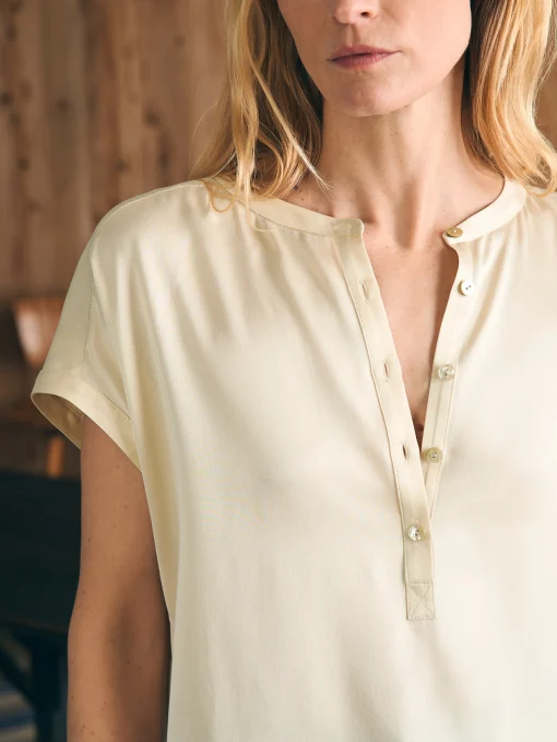 New Sandwashed Silk Desmond Top - Women Shirts & Tops