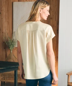 New Sandwashed Silk Desmond Top - Women Shirts & Tops