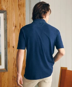 Outlet Short-Sleeve Indigo Polo Shirt - Polo Shirts
