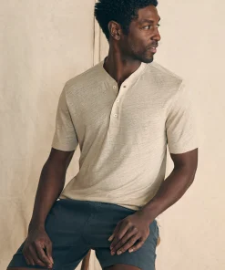 Clearance Short-Sleeve Linen Henley - T-Shirts & Henleys