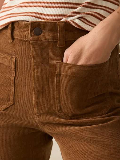 Fashion Softstretch Cord Patch Pocket Pant - Women Pants