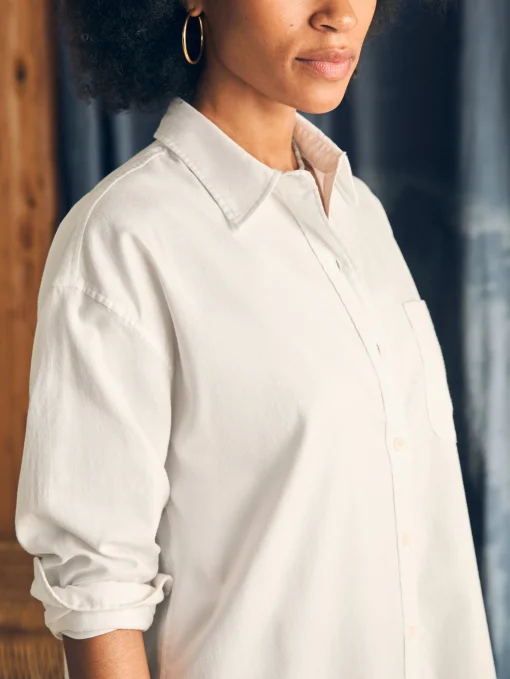 Clearance Stretch Oxford Relaxed Shirt - Women Shirts & Tops