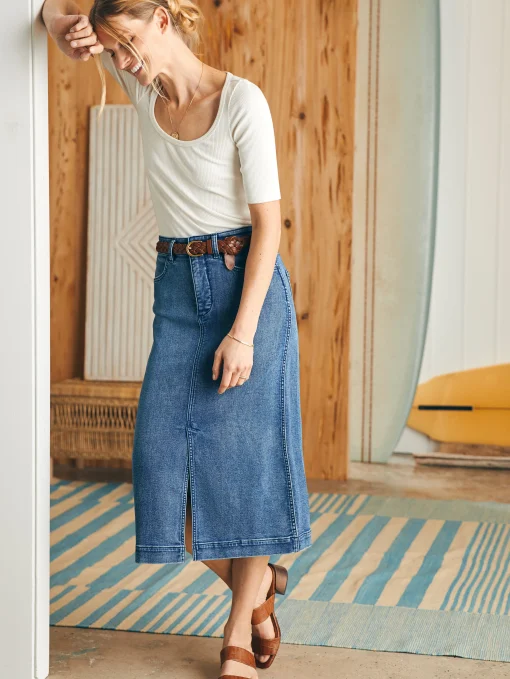 Fashion Stretch Terry Midi Skirt - Women Shorts & Skirts