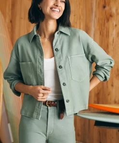 Clearance Stretch Terry Overshirt - Women Blazers & Outerwear