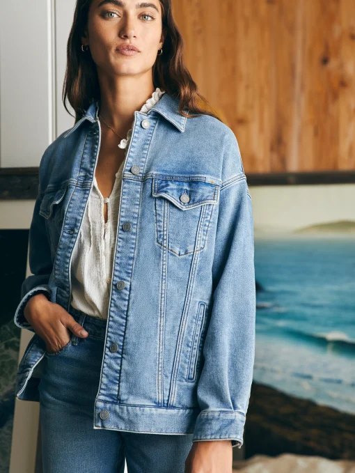 Best Stretch Terry Trucker Jacket - Women Blazers & Outerwear