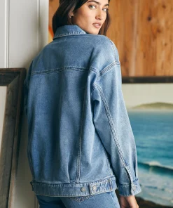 Best Stretch Terry Trucker Jacket - Women Blazers & Outerwear