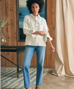 Outlet Stretch Terry Trucker Jacket - Women Blazers & Outerwear