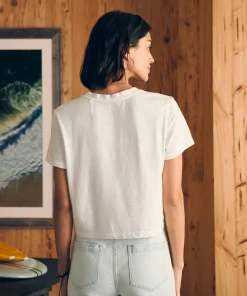 Fashion Sunwashed Cropped Crew Tee - Women T-Shirts