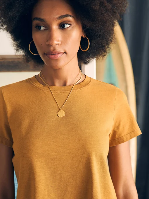 Fashion Sunwashed Cropped Crew Tee - Women T-Shirts