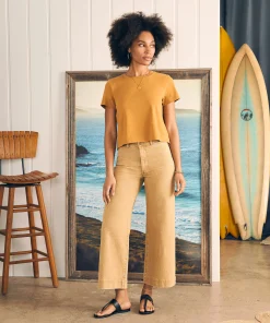 Fashion Sunwashed Cropped Crew Tee - Women T-Shirts