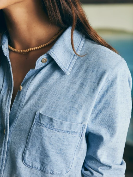 Fashion Sunwashed Knit Shirt - Women Shirts & Tops