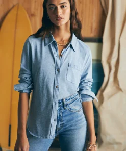 Fashion Sunwashed Knit Shirt - Women Shirts & Tops