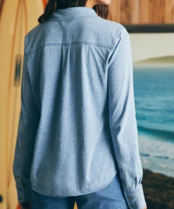 Fashion Sunwashed Knit Shirt - Women Shirts & Tops