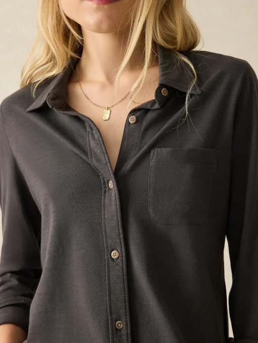 Online Sunwashed Knit Shirt - Women Shirts & Tops