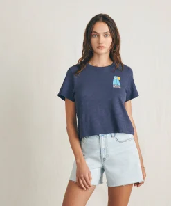 Fashion Surfrider Sunwashed Cropped Tee - Women T-Shirts